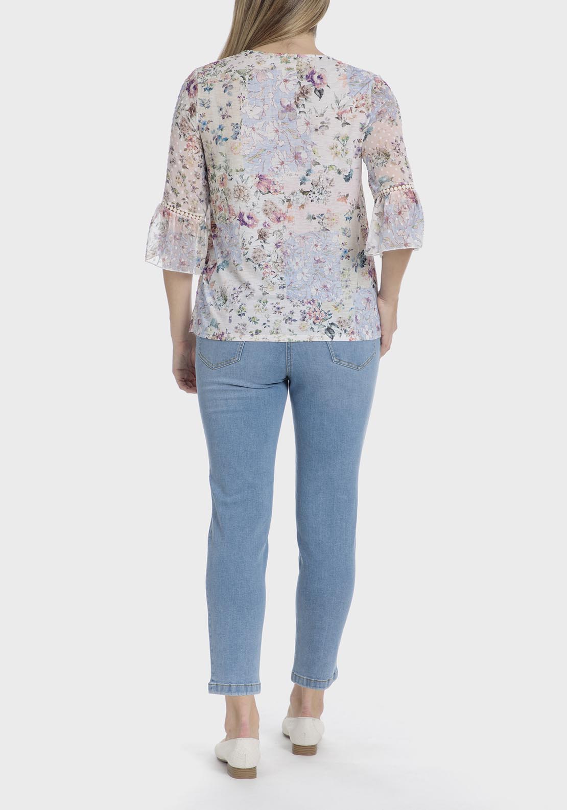 Punt Roma Plumetti floral blouse - Blue 5 Shaws Department Stores