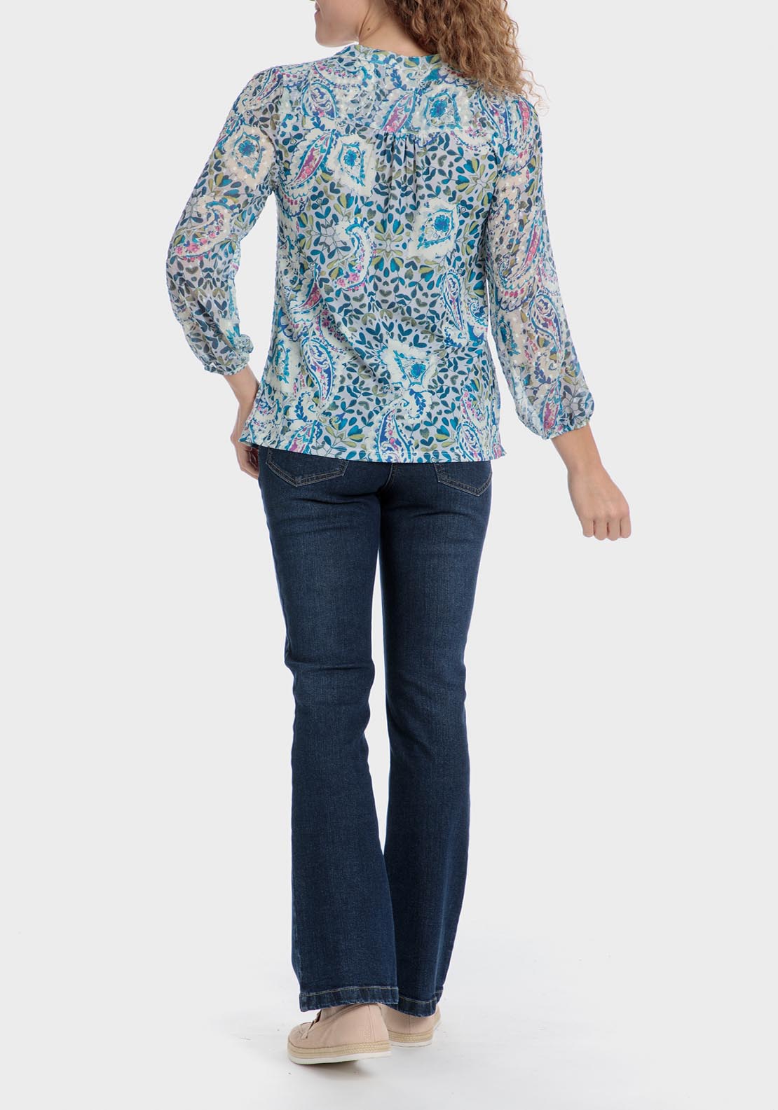 Punt Roma Cashmere Print T-Shirt - Blue 4 Shaws Department Stores