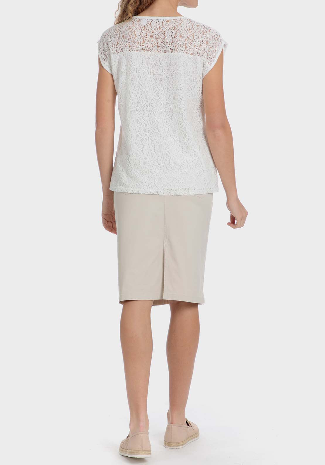 Punt Roma Lace t-shirt - White 4 Shaws Department Stores