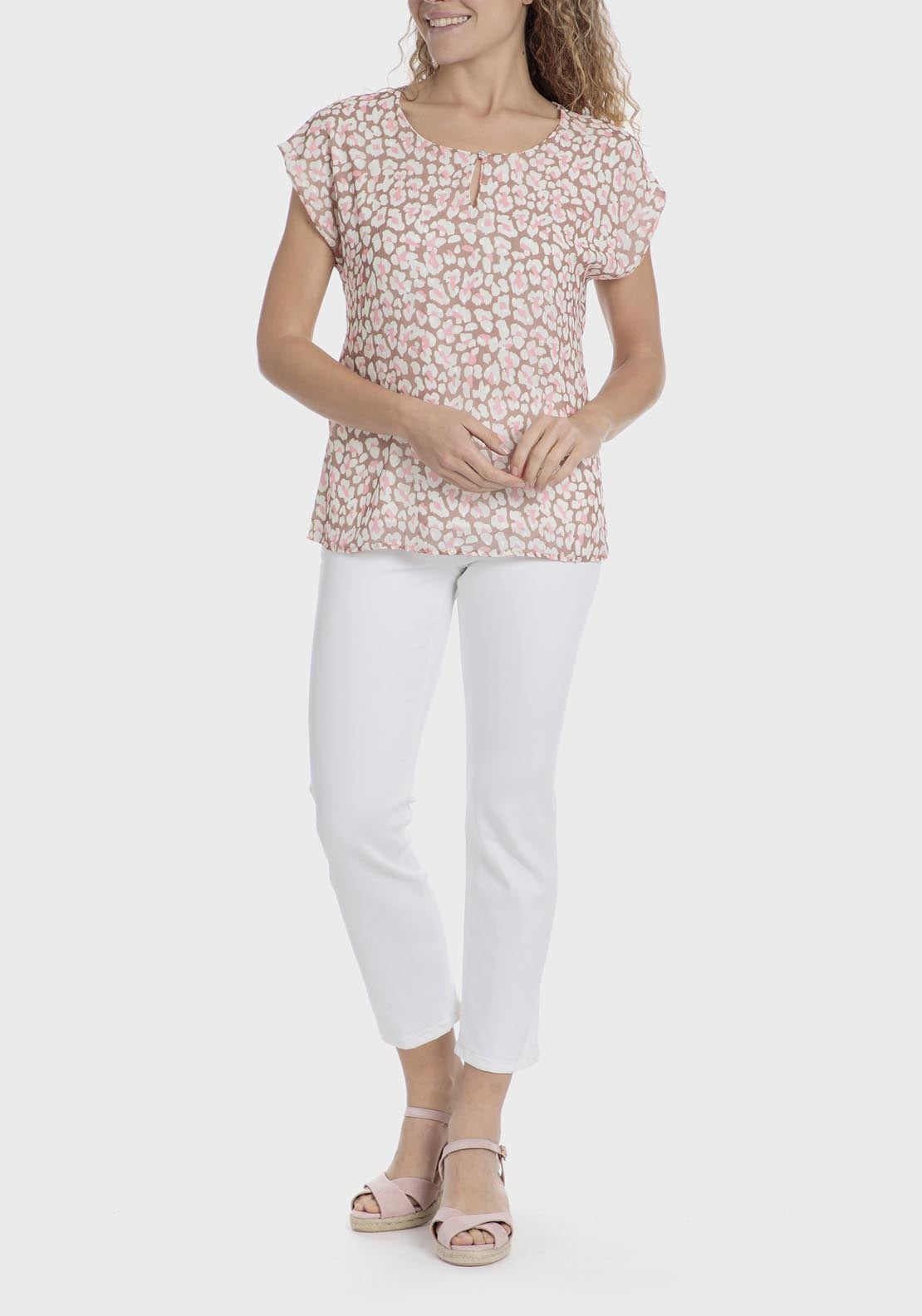 Punt Roma Printed T-Shirt - White 3 Shaws Department Stores