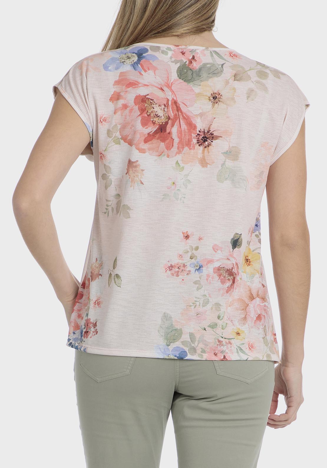 Punt Roma Floral Print T-Shirt - Pink 2 Shaws Department Stores