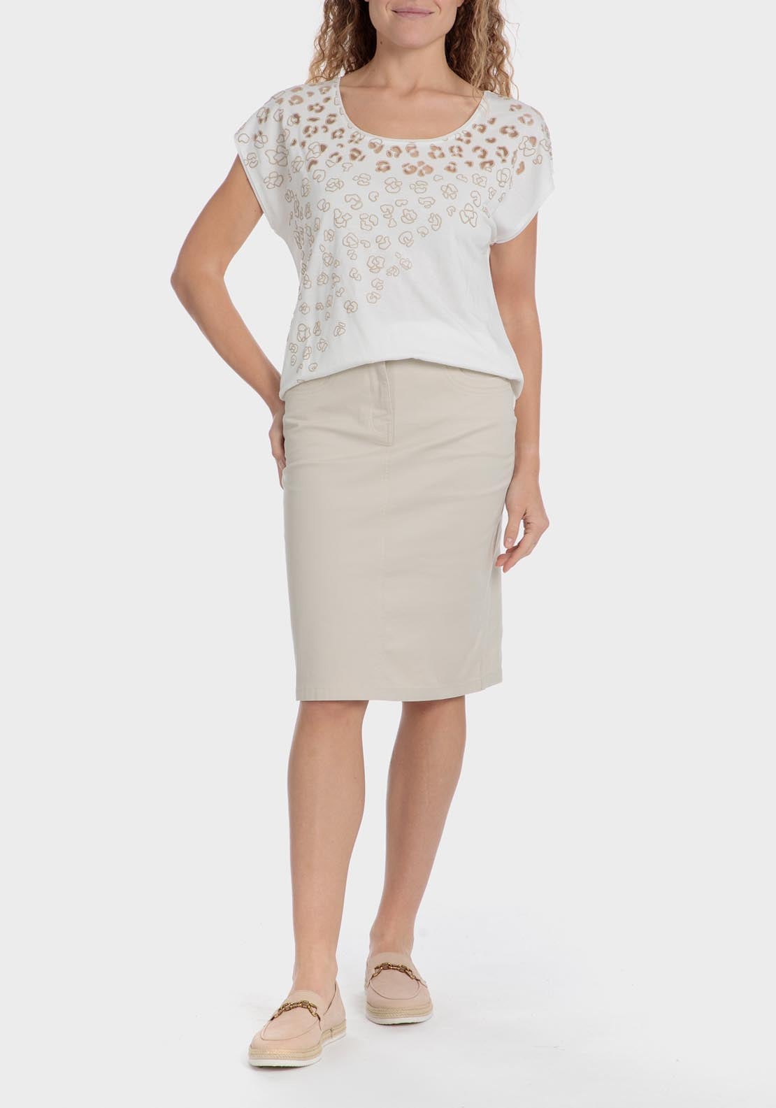 Punt Roma Flocked T-Shirt - White 3 Shaws Department Stores