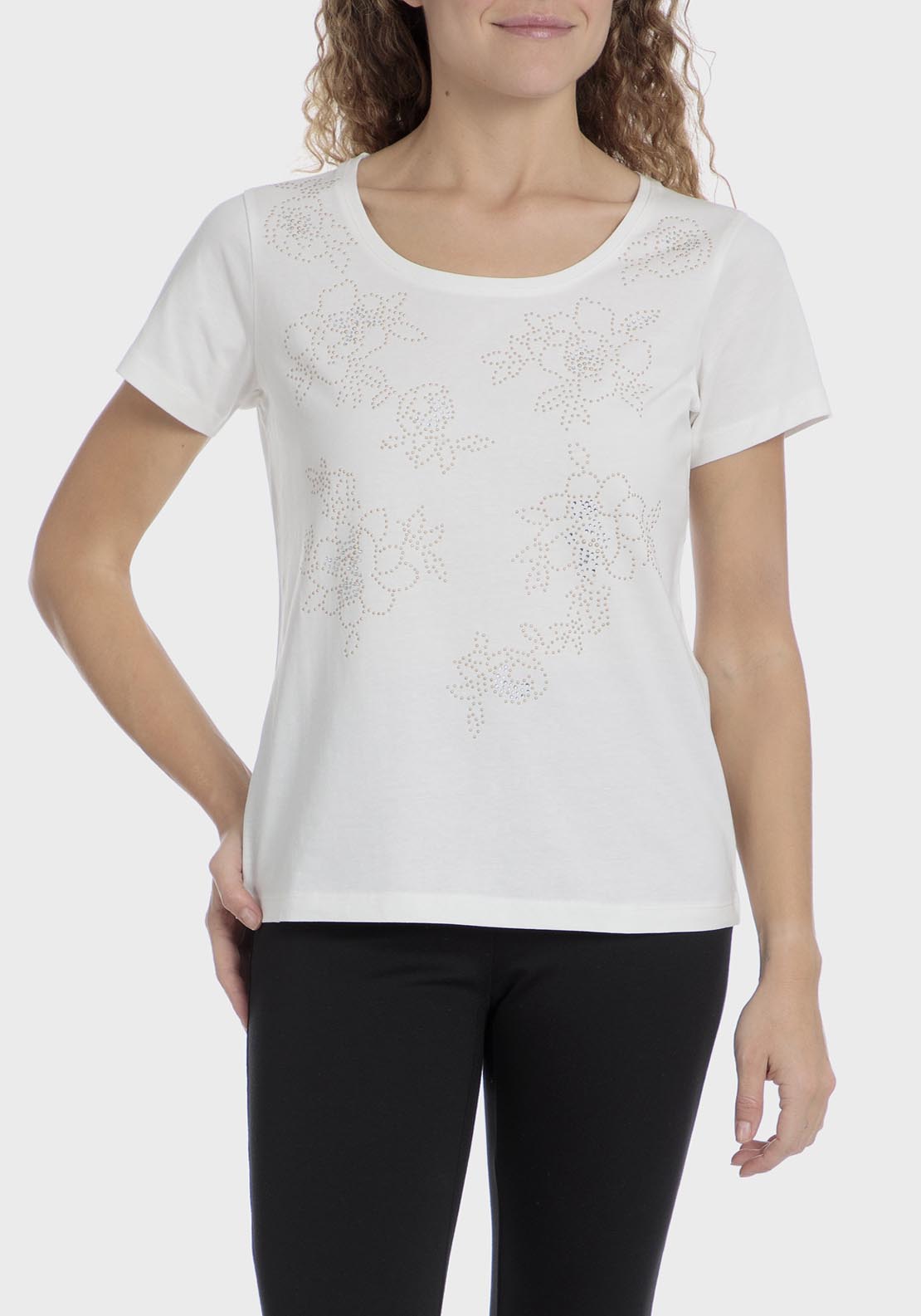 Punt Roma Studded t-shirt - White 7 Shaws Department Stores