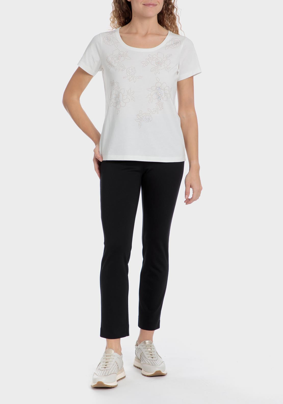 Punt Roma Studded t-shirt - White 8 Shaws Department Stores
