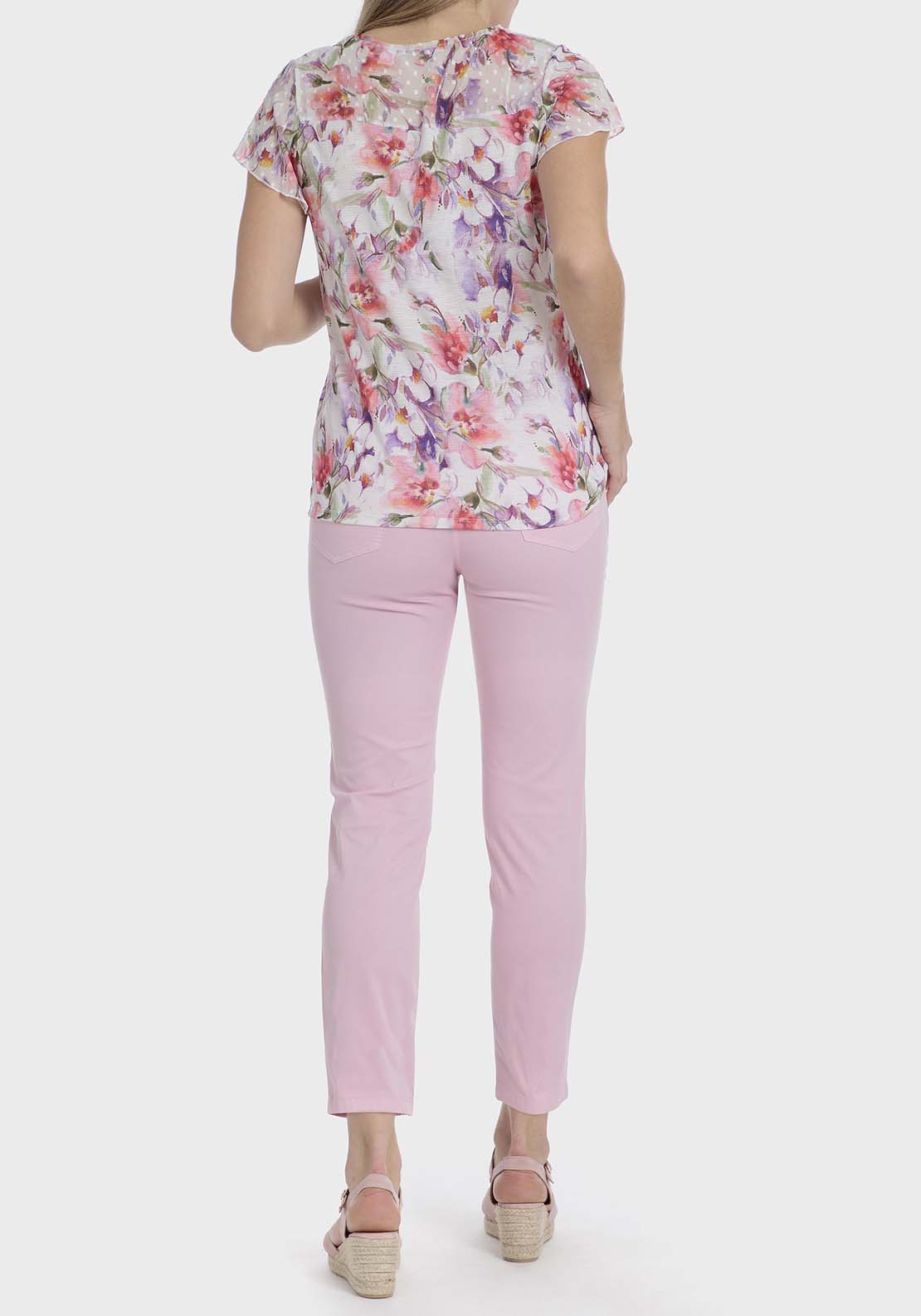 Punt Roma Plumetti printed t-shirt - Fuchsia 4 Shaws Department Stores