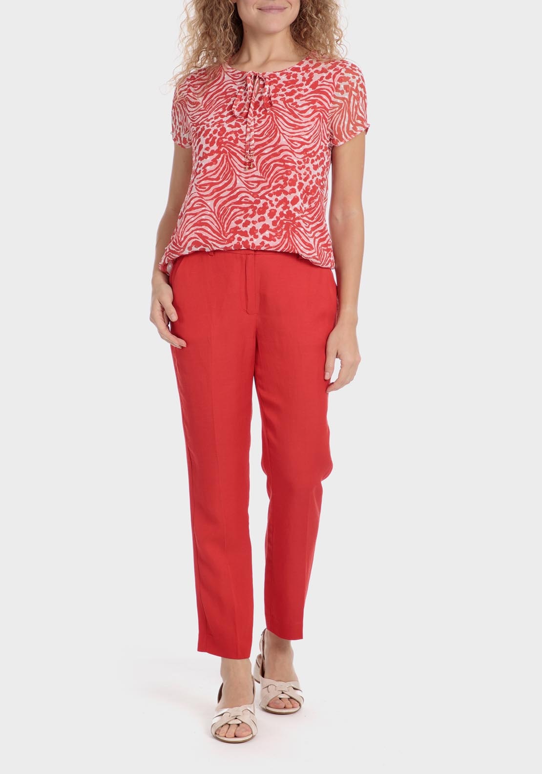 Punt Roma Plumetti Blouse - Red 3 Shaws Department Stores