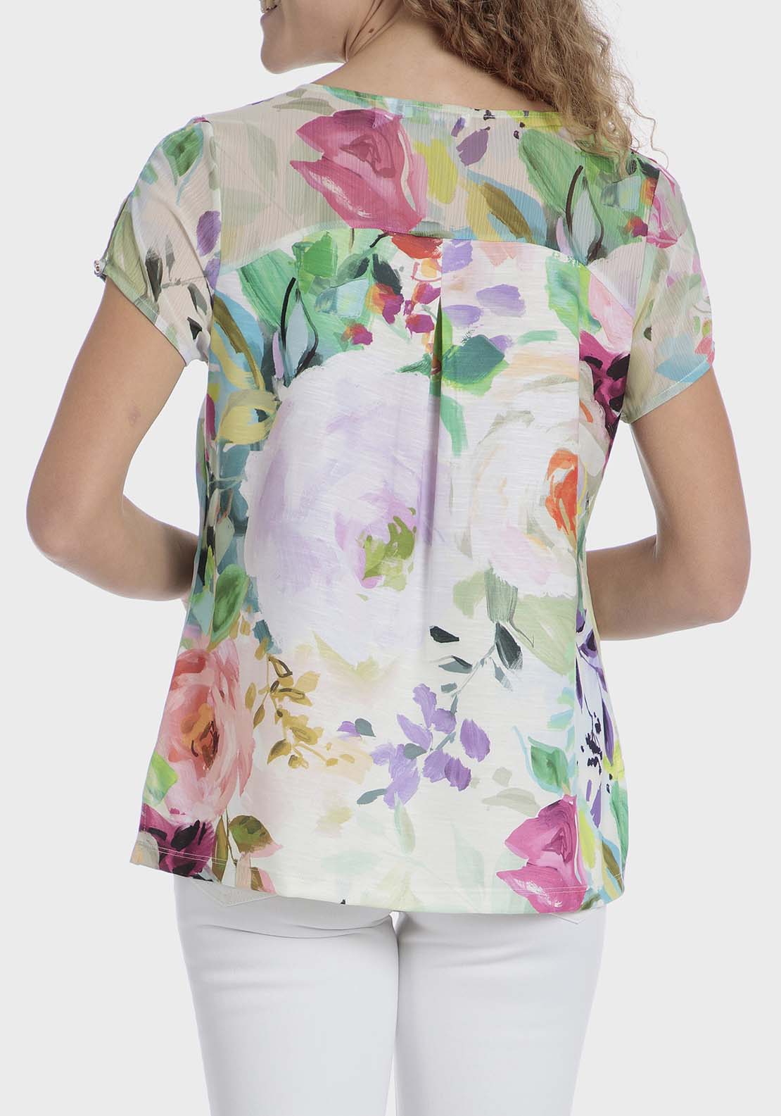 Punt Roma Floral t-shirt - Fuchsia 2 Shaws Department Stores