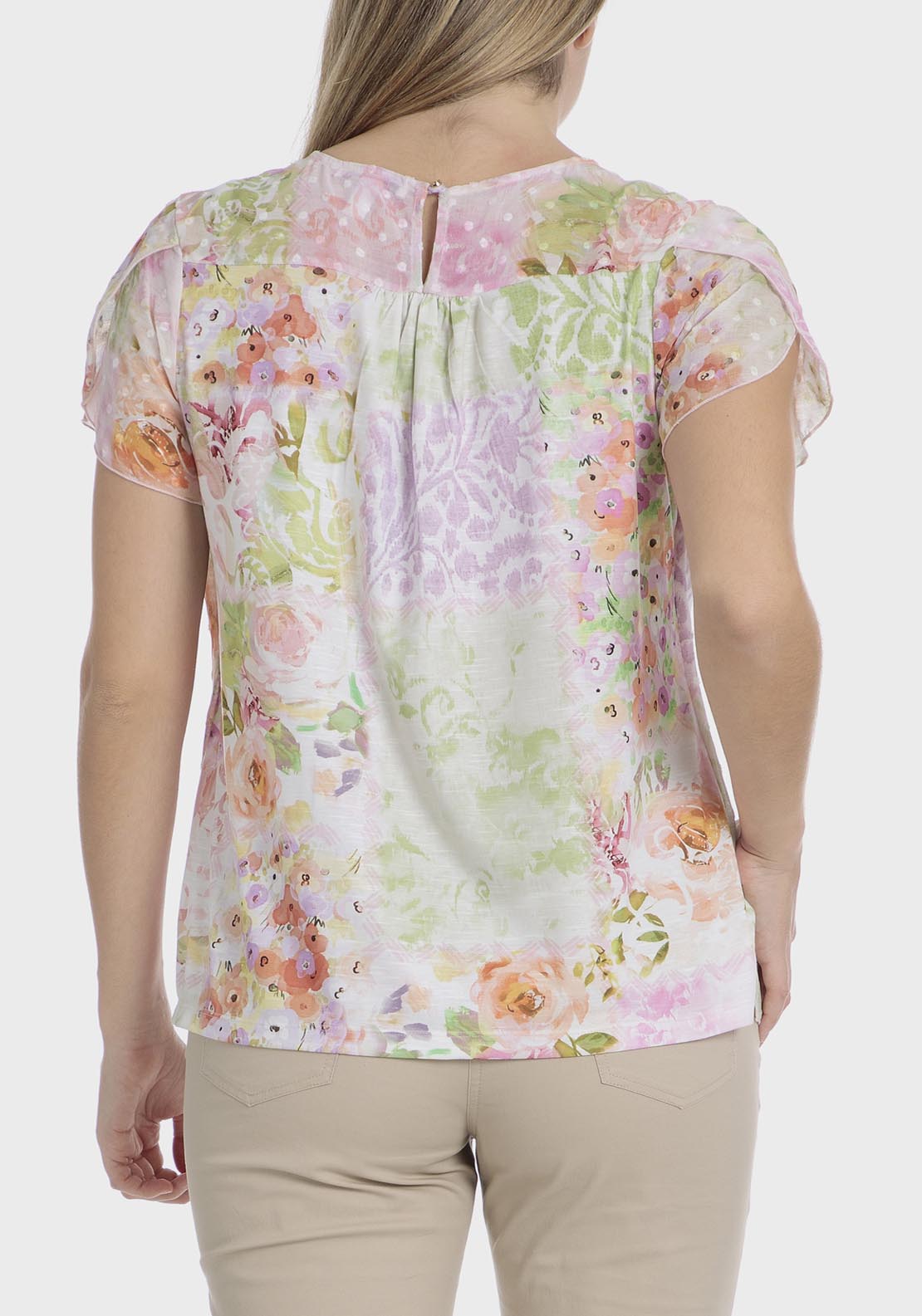 Punt Roma Plumetti Printed T-Shirt - Green 2 Shaws Department Stores