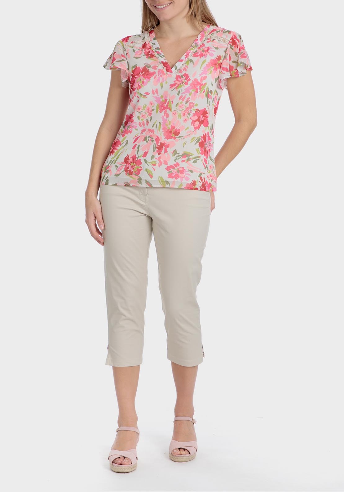 Punt Roma Printed T-Shirt - Fuchsia 3 Shaws Department Stores