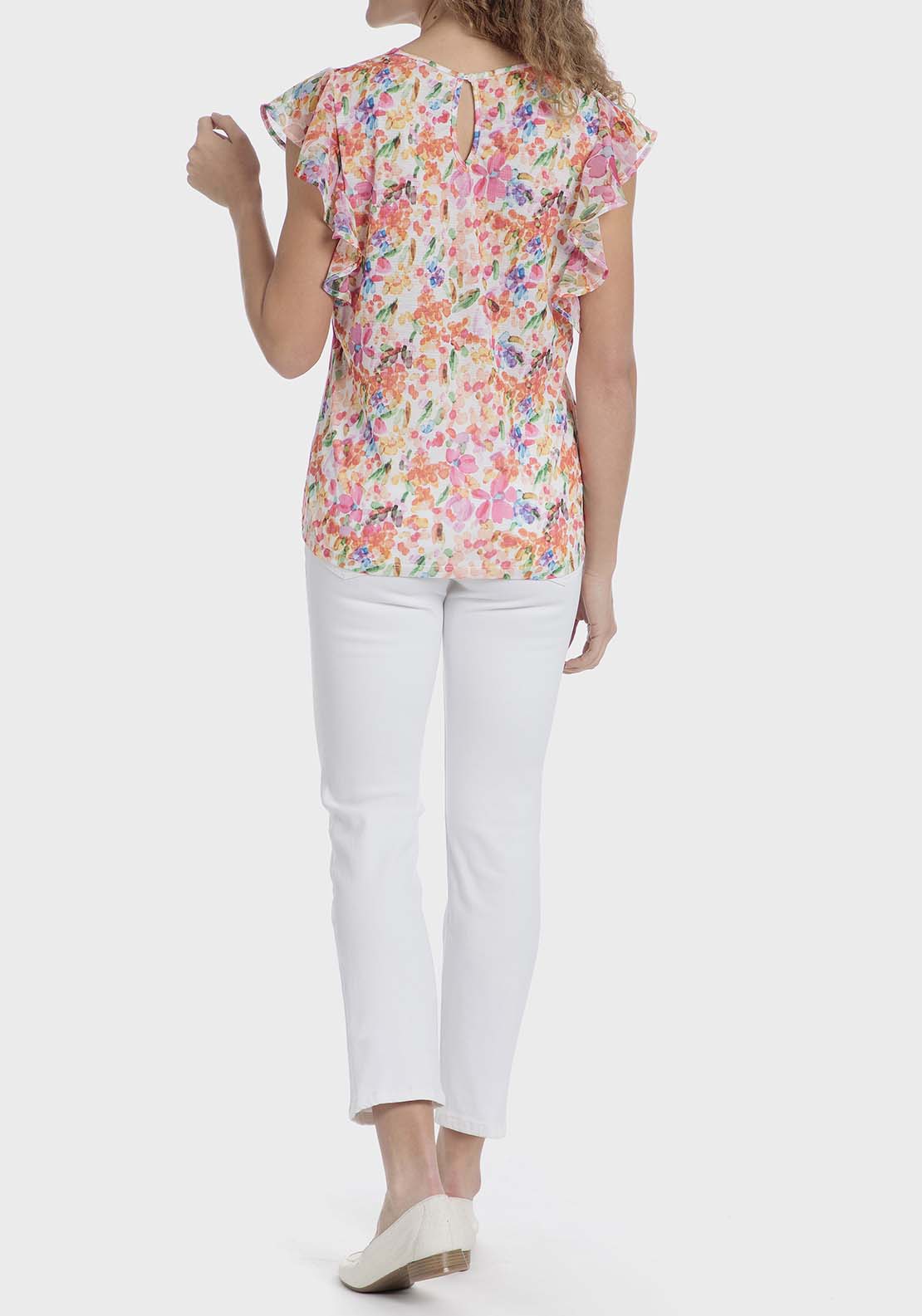 Punt Roma Floral print t-shirt - Fuchsia 4 Shaws Department Stores