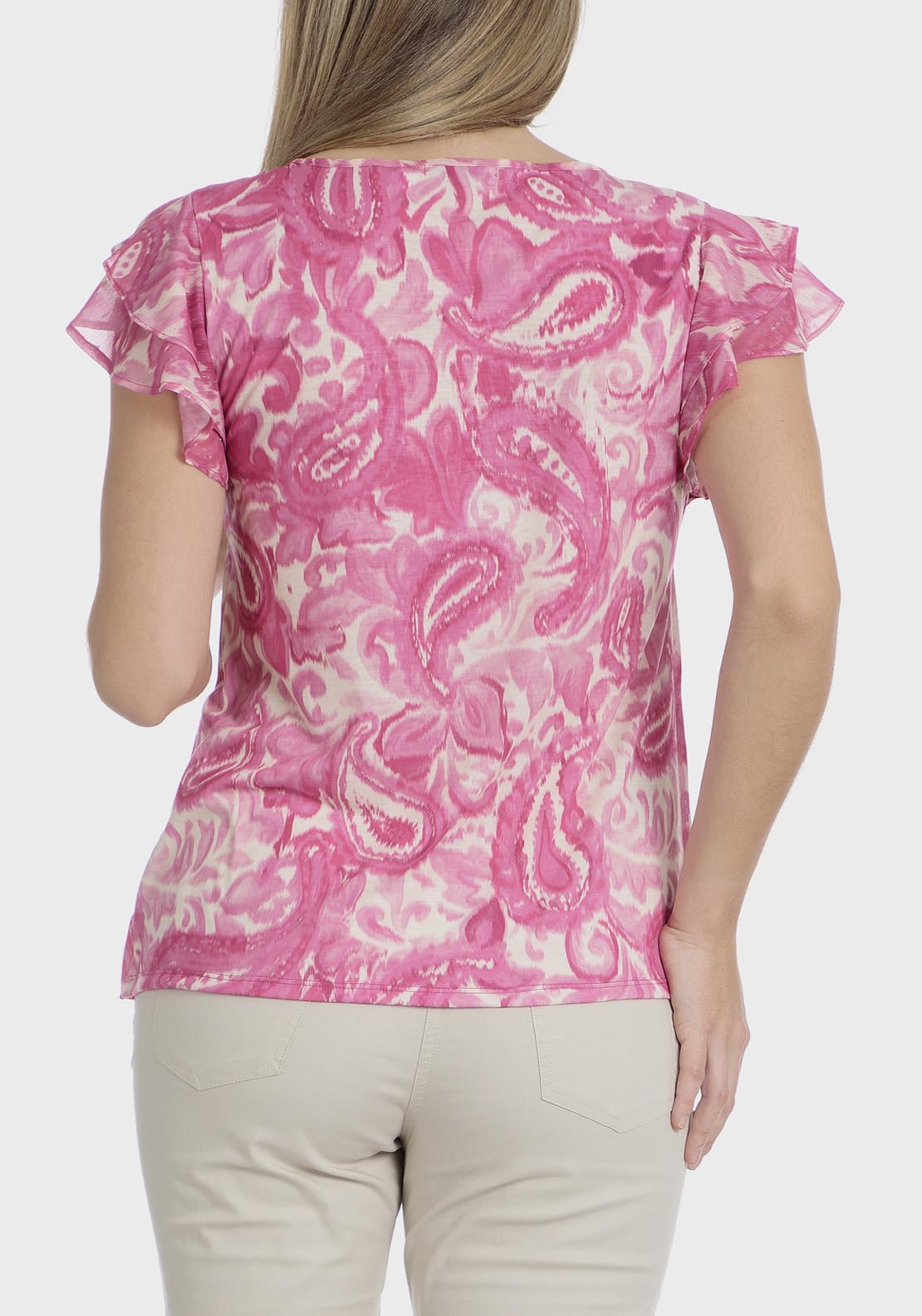 Punt Roma Printed T-Shirt - Fuchsia 2 Shaws Department Stores
