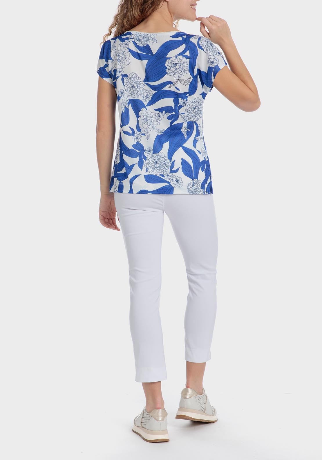 Punt Roma Floral Print T-Shirt - Blue 4 Shaws Department Stores