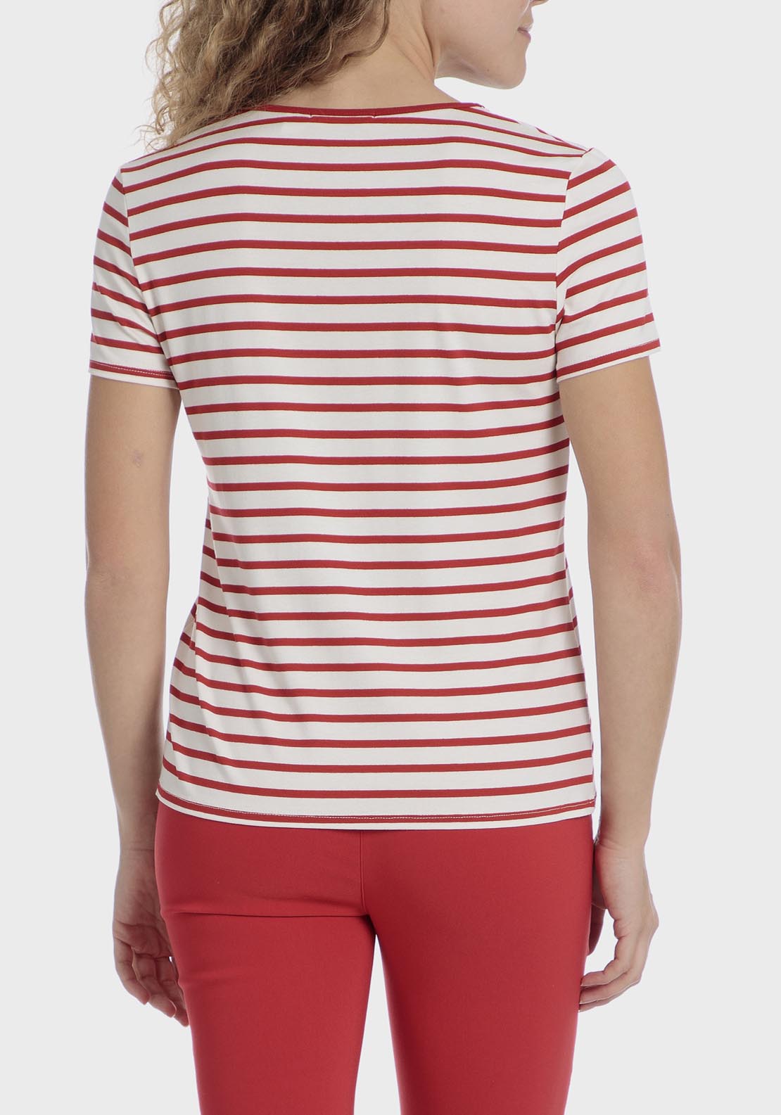 Punt Roma Striped T-Shirt - Red 2 Shaws Department Stores