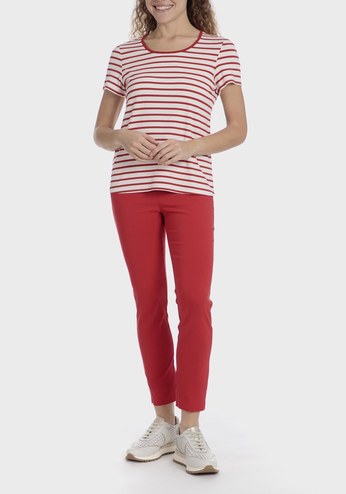 Punt Roma Striped T-Shirt - Red 3 Shaws Department Stores