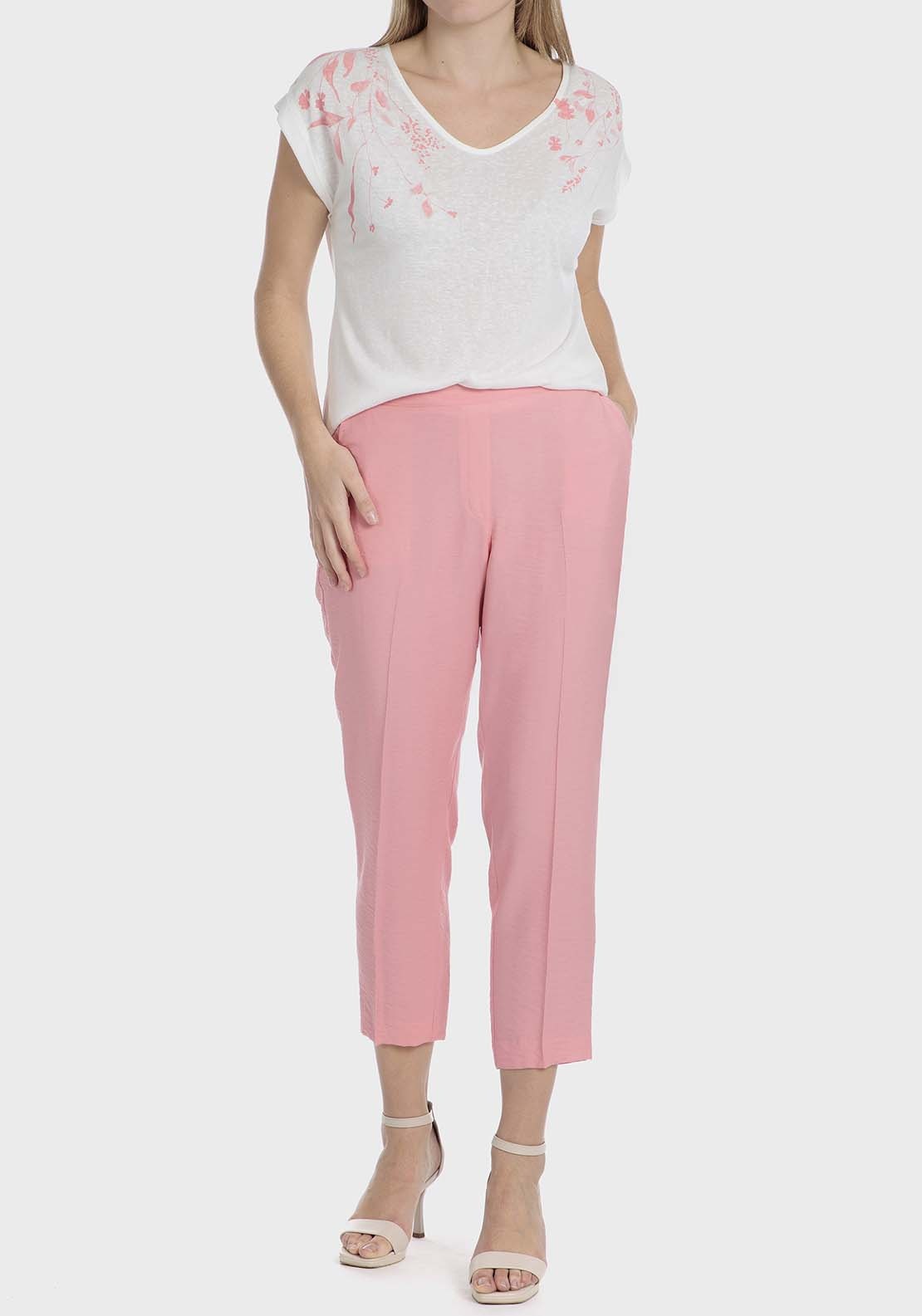 Punt Roma Floral print t-shirt - Pink Salmon 3 Shaws Department Stores