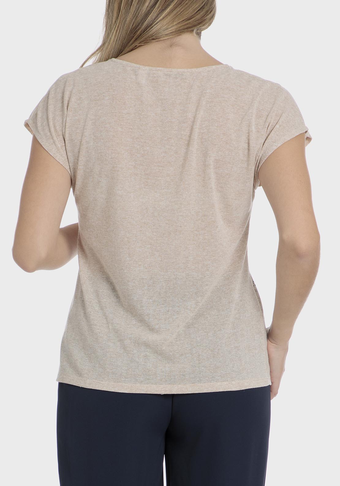 Punt Roma Printed T-Shirt - Beige / Grey 2 Shaws Department Stores