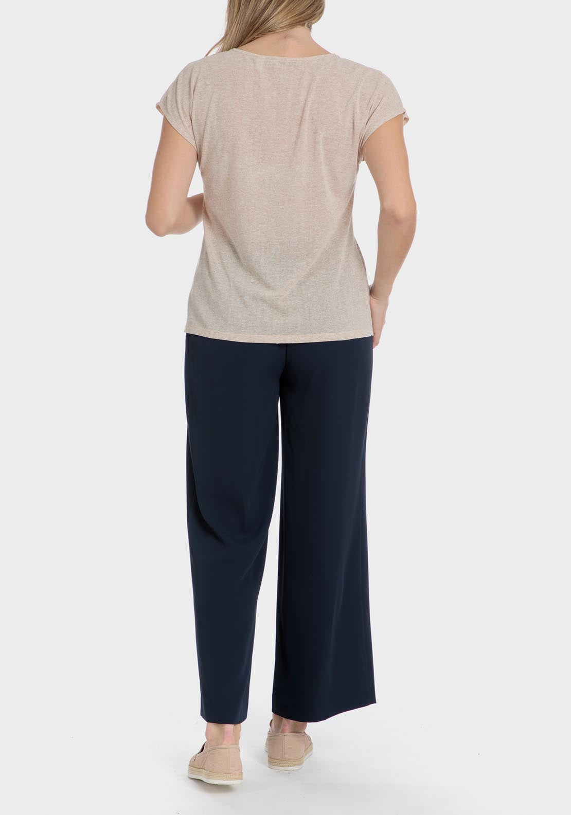 Punt Roma Printed T-Shirt - Beige / Grey 4 Shaws Department Stores