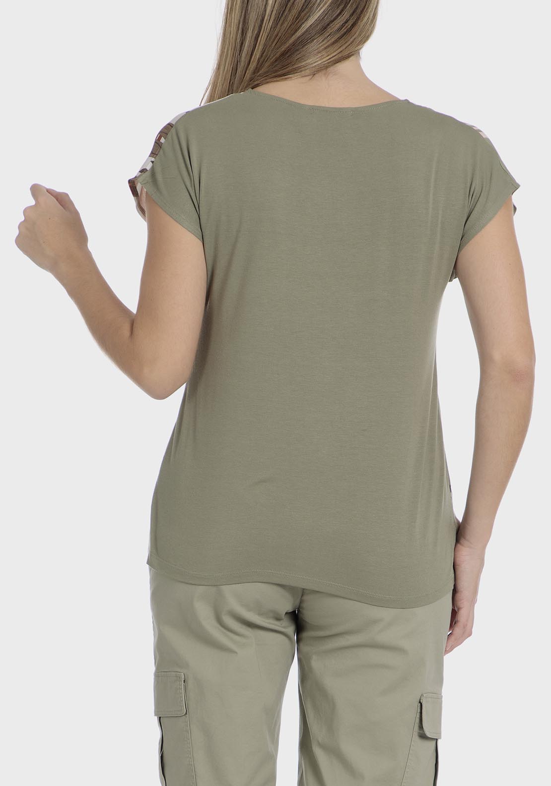 Punt Roma Rhinestone Printed T-Shirt - White / Green 4 Shaws Department Stores