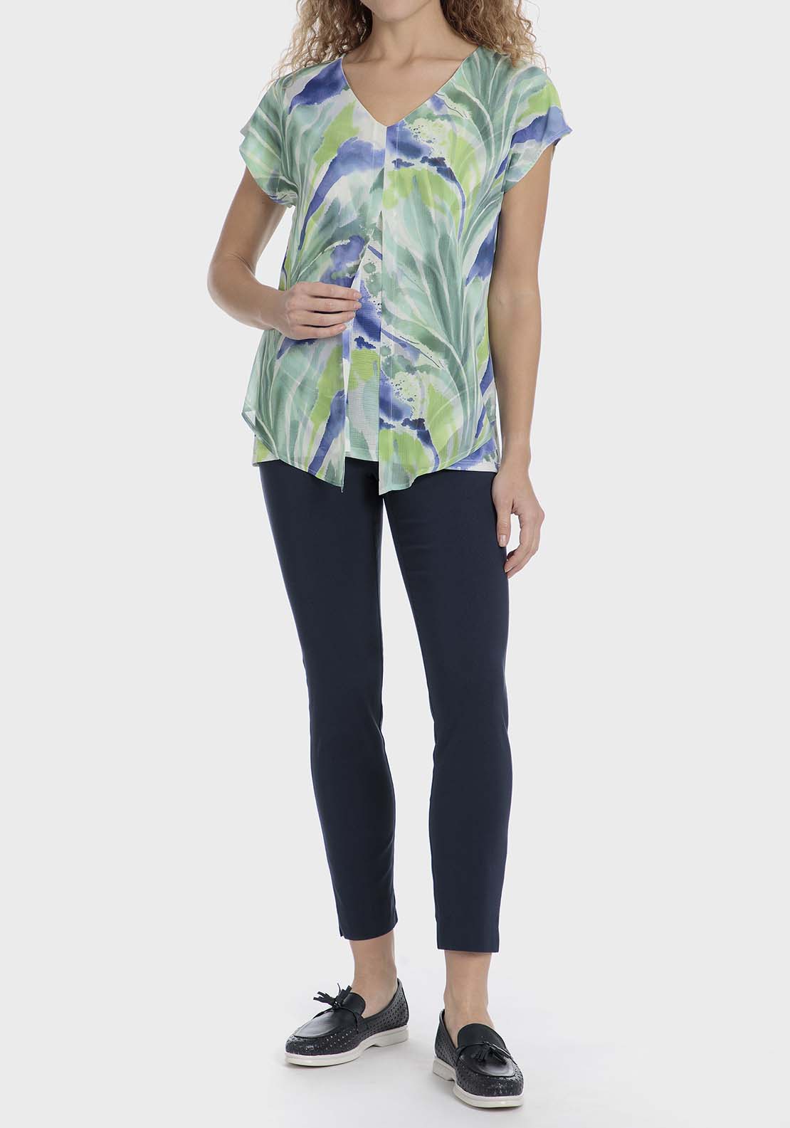Punt Roma Printed t-shirt - Green 3 Shaws Department Stores
