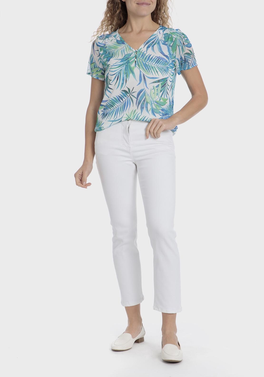 Punt Roma Tropical Print T-Shirt - Green 3 Shaws Department Stores