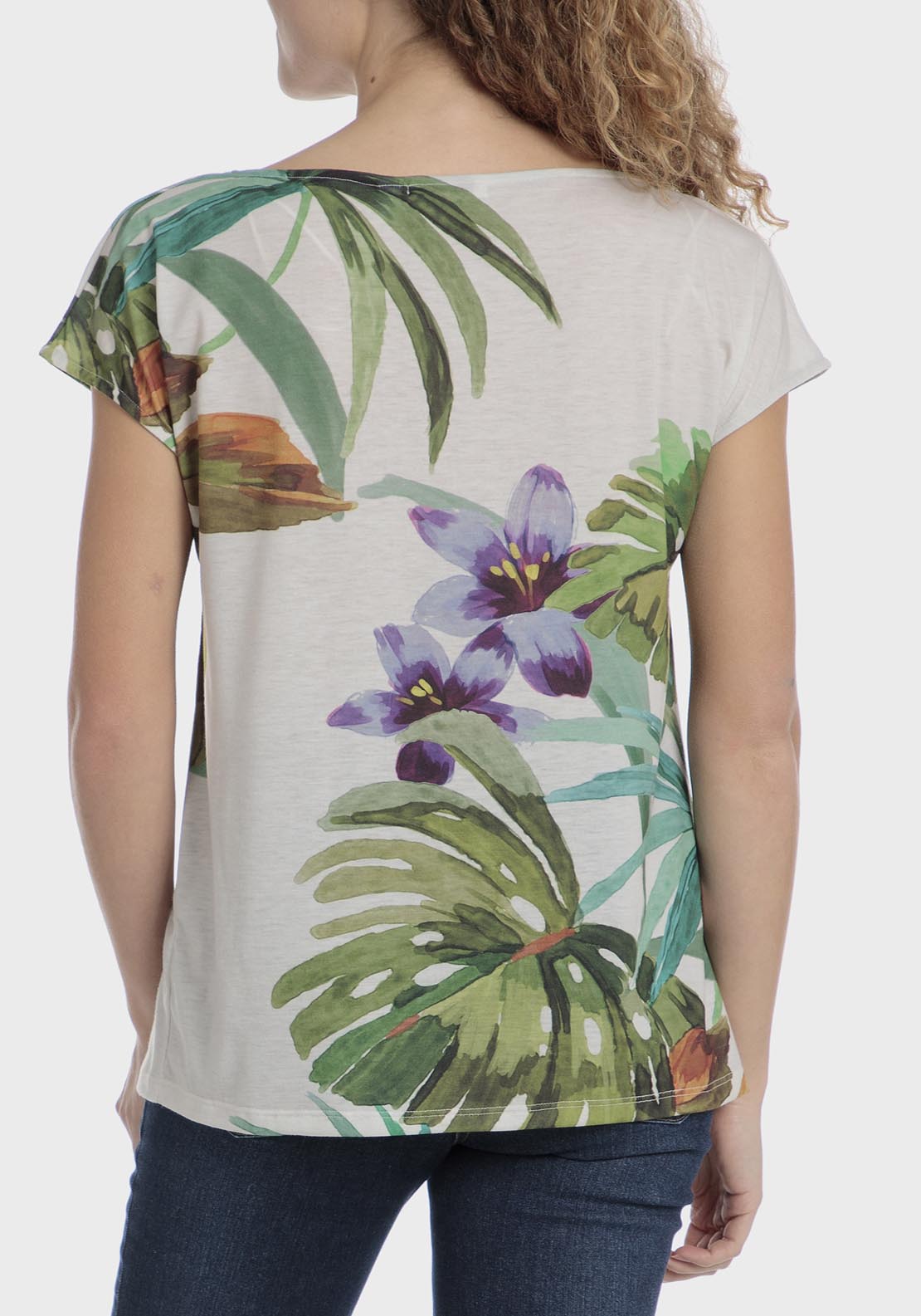 Punt Roma Tropical Print T-Shirt - Green 2 Shaws Department Stores