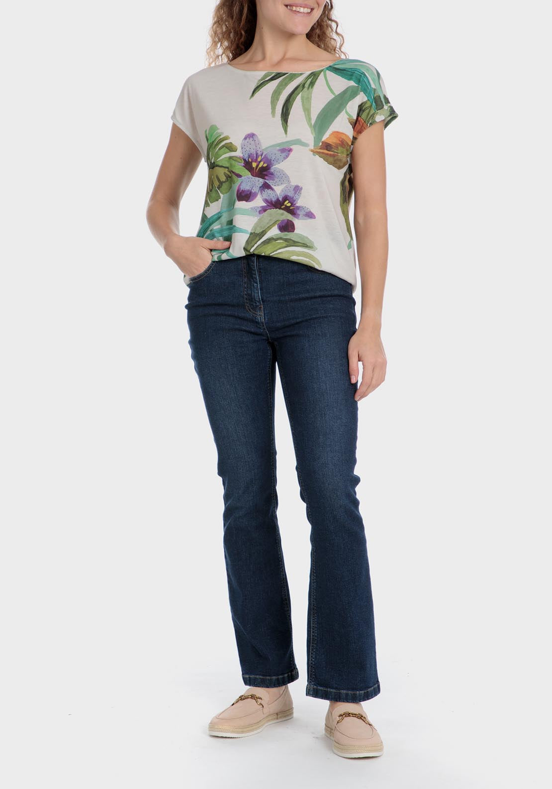 Punt Roma Tropical Print T-Shirt - Green 3 Shaws Department Stores