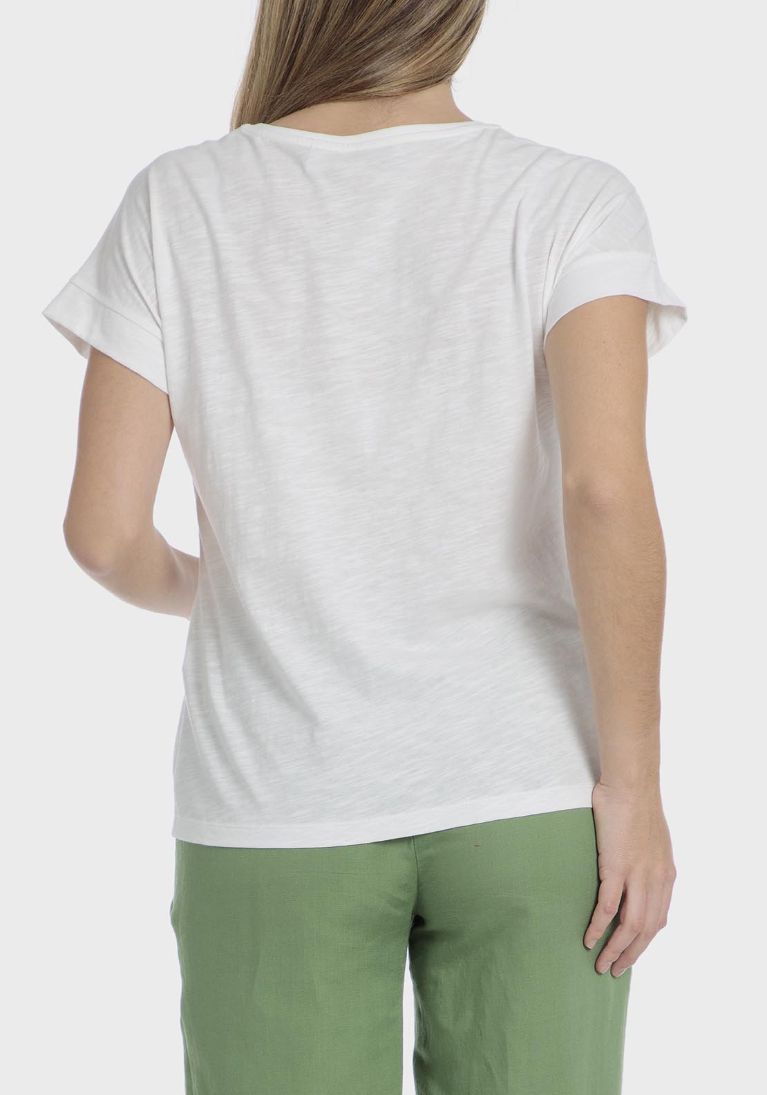Punt Roma Sequins T-Shirt - White 2 Shaws Department Stores