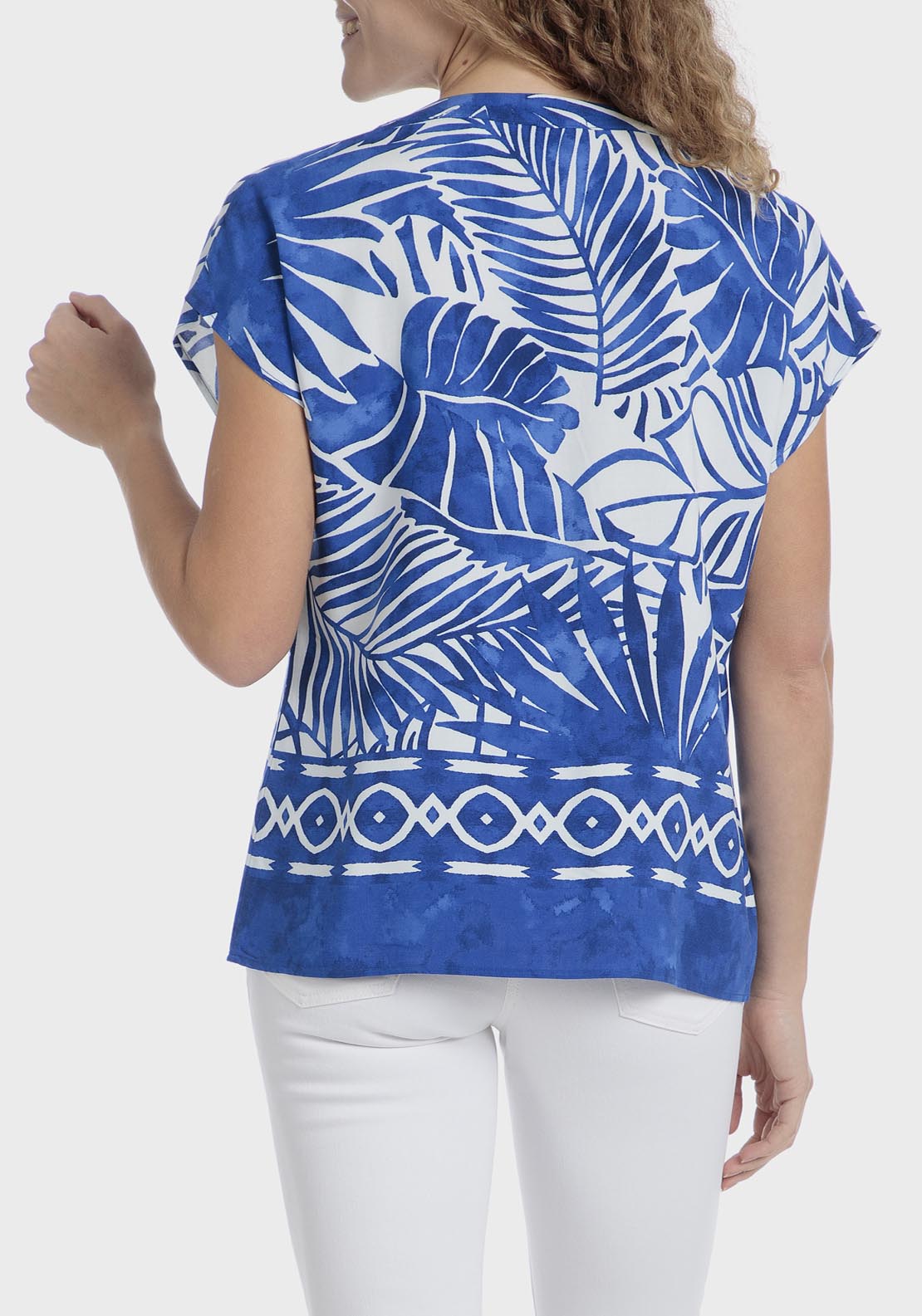 Punt Roma Tropical Print T-Shirt - Blue 2 Shaws Department Stores