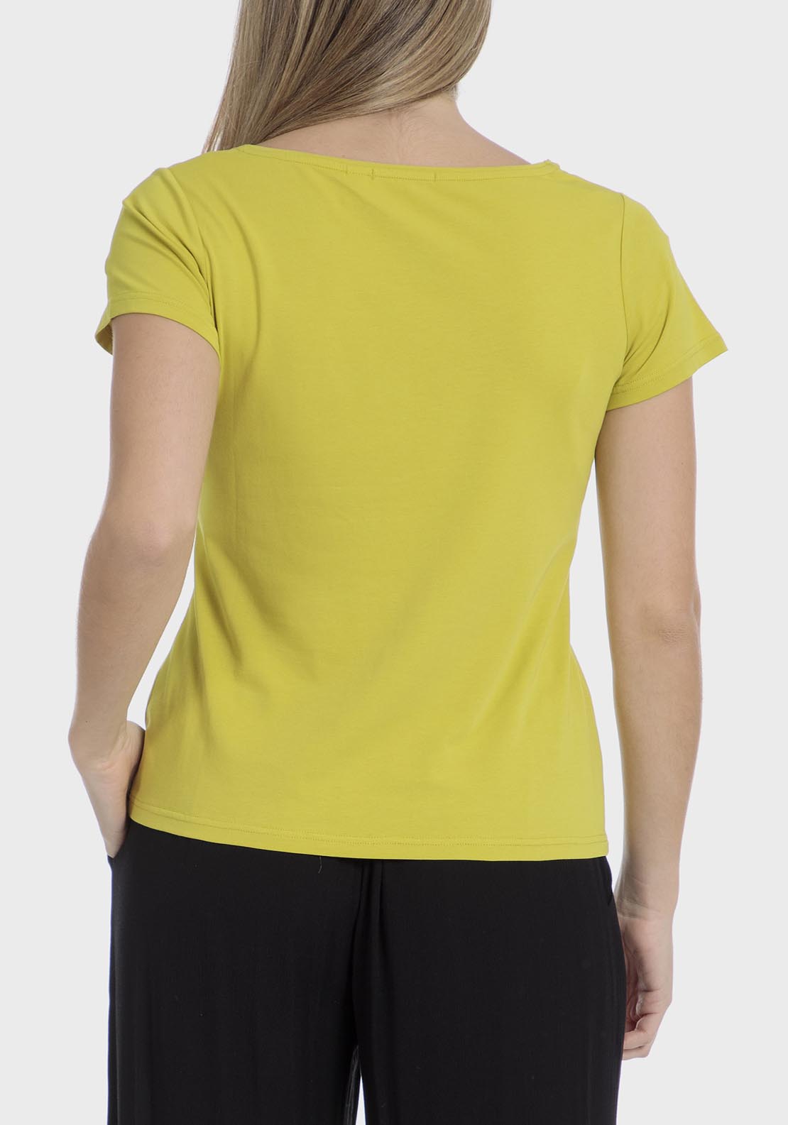 Punt Roma Floral Embroidered T-Shirt - Yellow 2 Shaws Department Stores