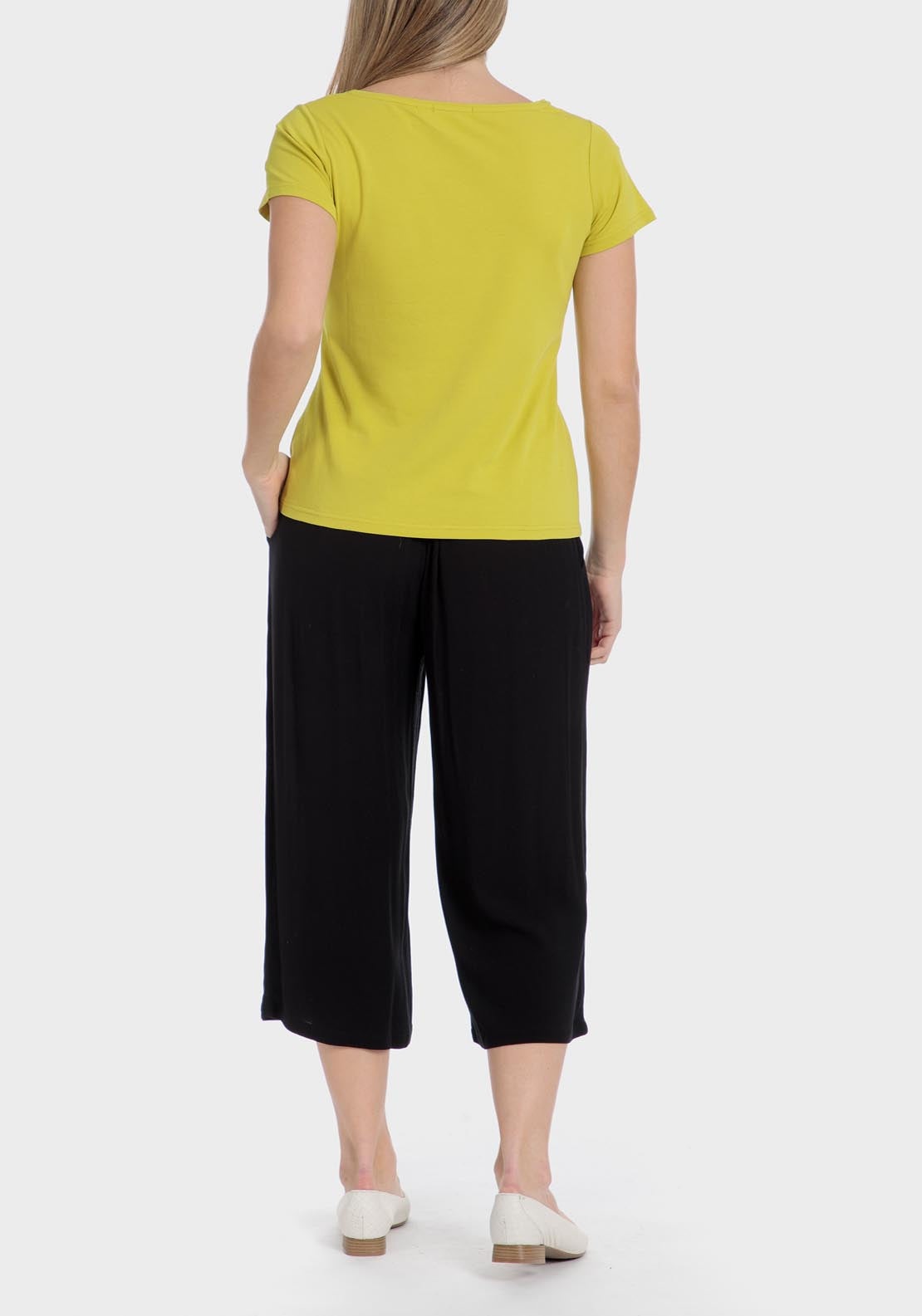 Punt Roma Floral Embroidered T-Shirt - Yellow 4 Shaws Department Stores