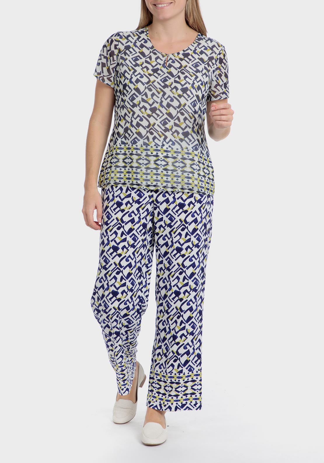 Punt Roma Printed T-Shirt - Blue 3 Shaws Department Stores