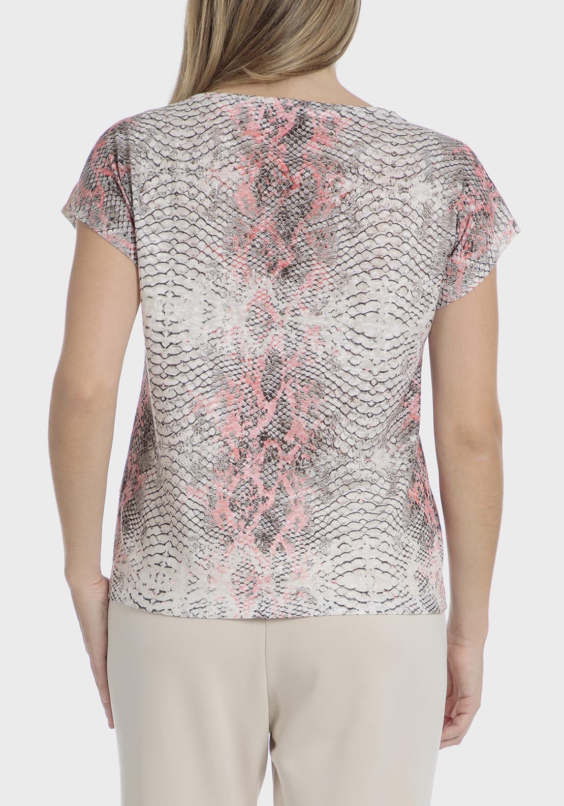 Punt Roma Sports Printed T-Shirt - Beige 3 Shaws Department Stores