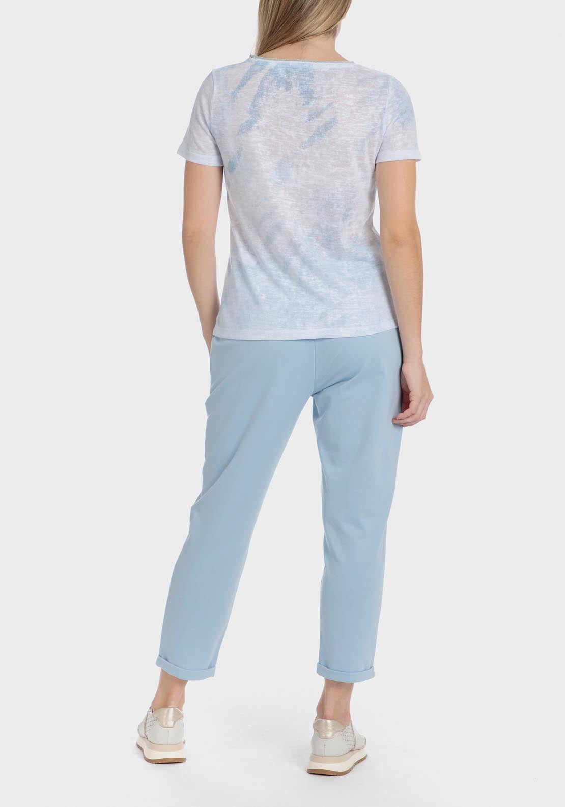 Punt Roma Rhinestone Printed T-Shirt - Blue 4 Shaws Department Stores