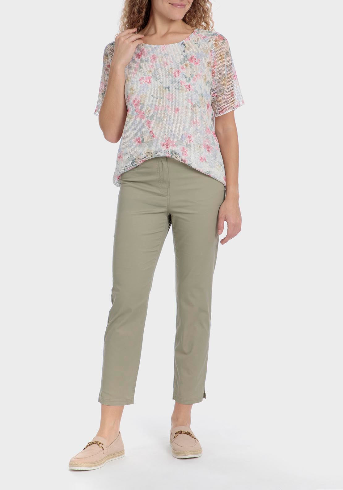 Punt Roma Mesh Printed T-Shirt - White 3 Shaws Department Stores