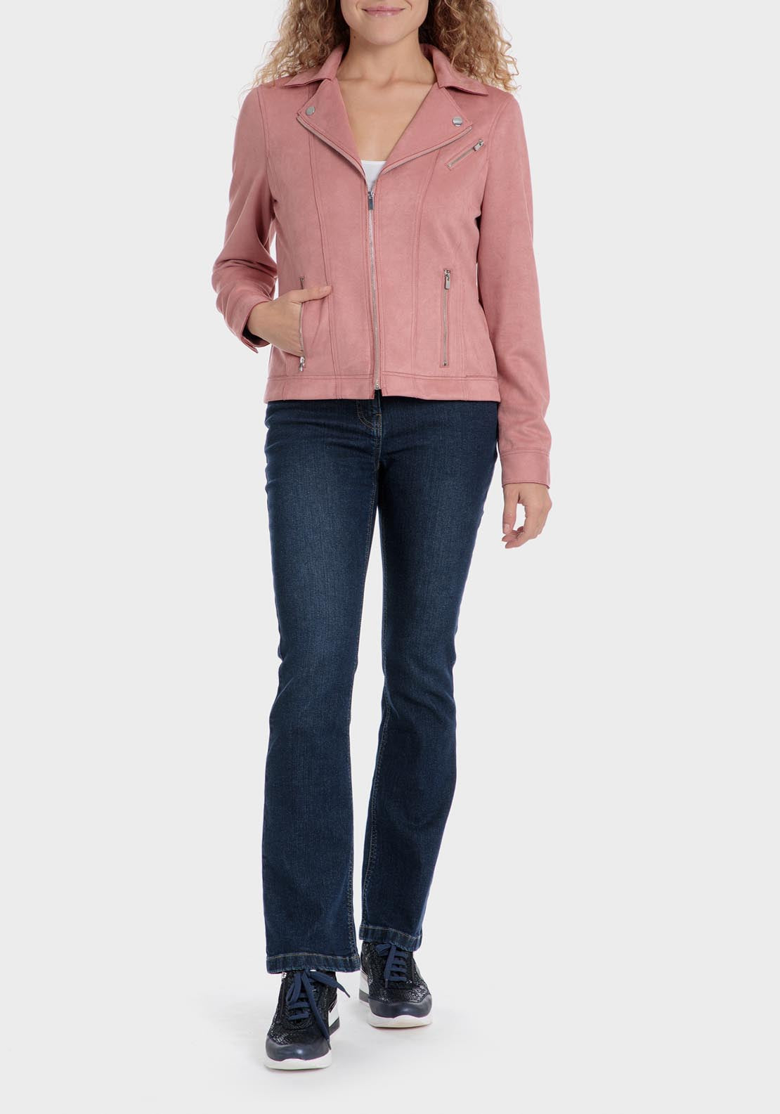 Punt Roma Suede jacket - Pink 6 Shaws Department Stores