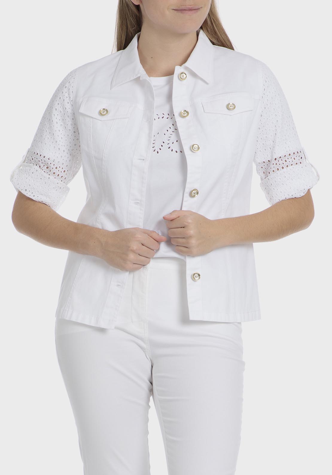 Punt Roma White Jacket - White 3 Shaws Department Stores