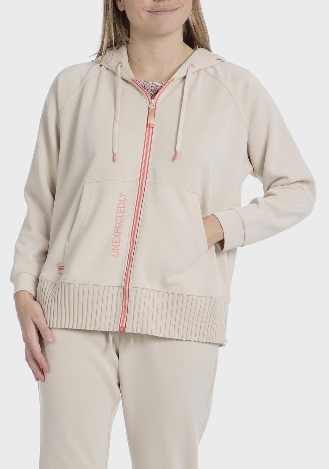 Punt Roma Hooded Sports Jacket - Beige 1 Shaws Department Stores