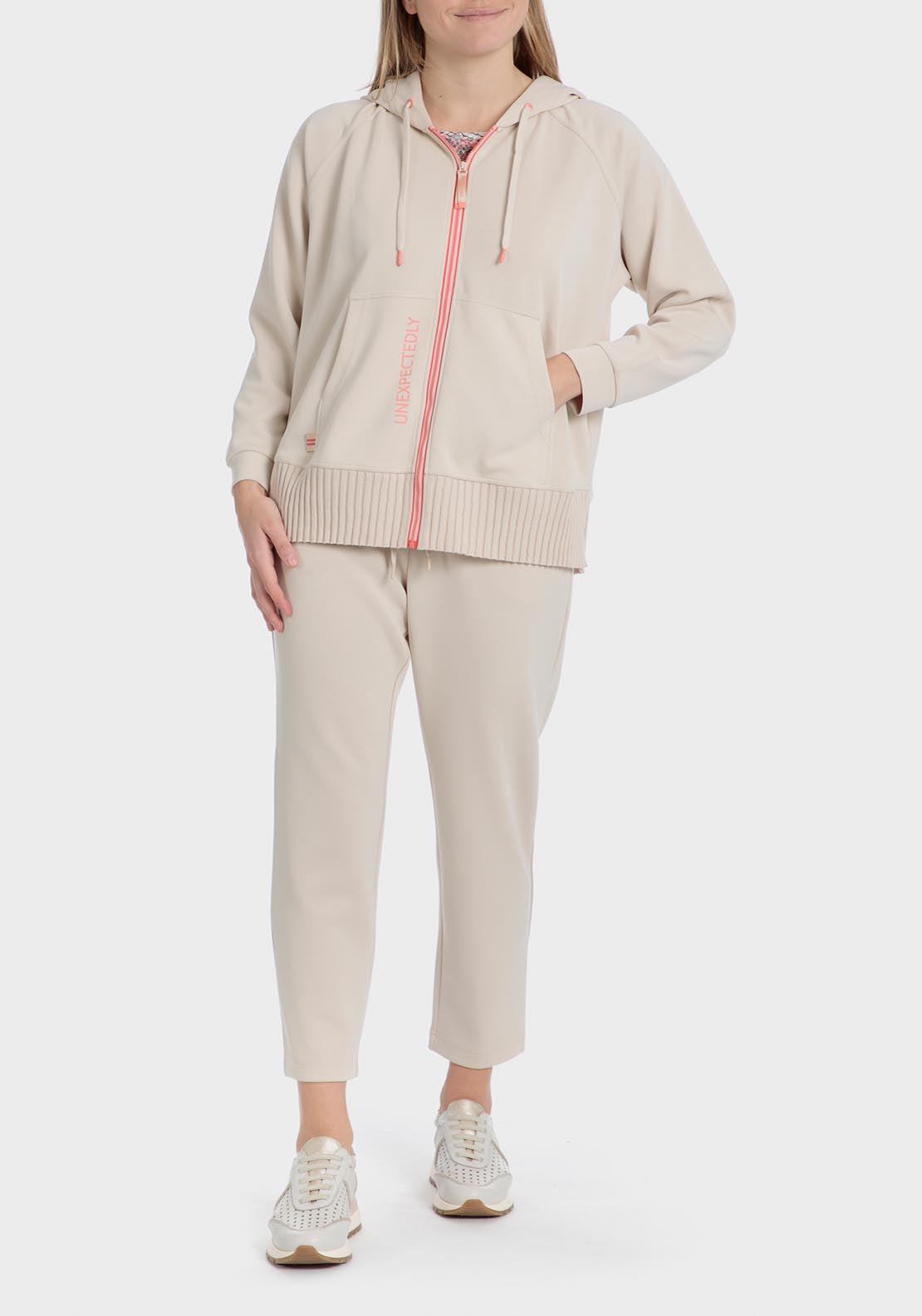 Punt Roma Hooded Sports Jacket - Beige 2 Shaws Department Stores