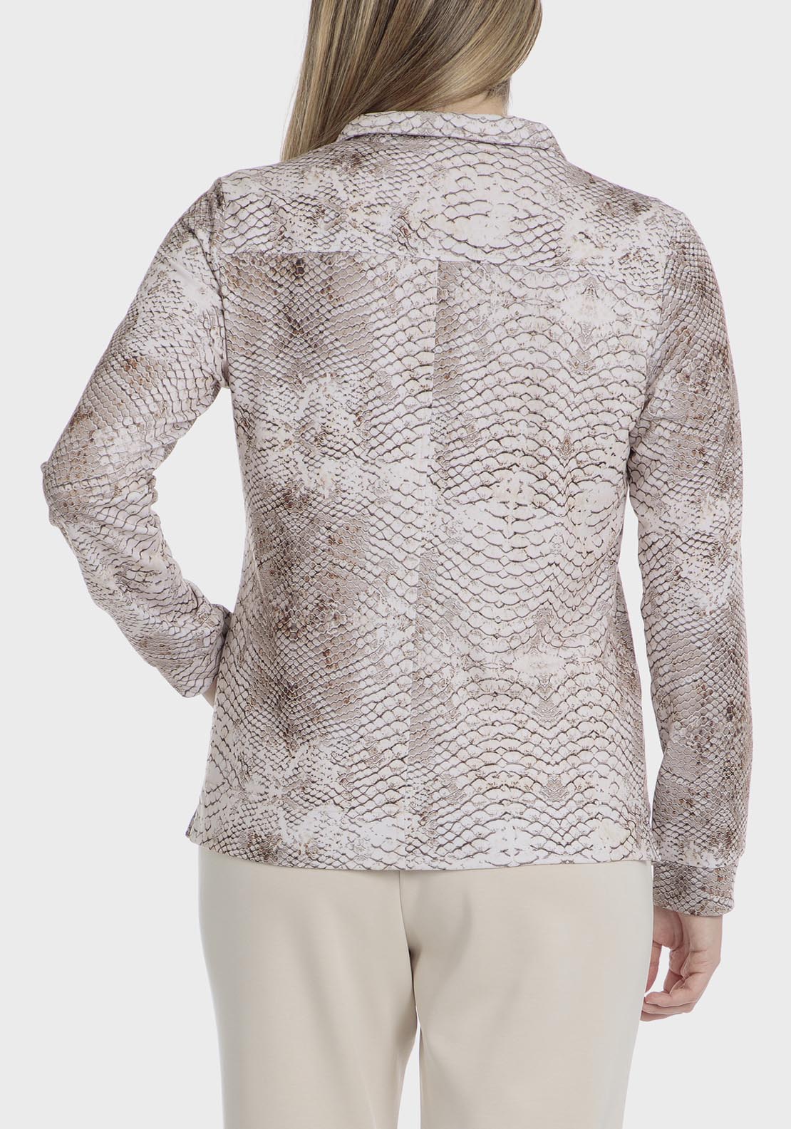 Punt Roma Printed Sports Jacket - Beige 2 Shaws Department Stores