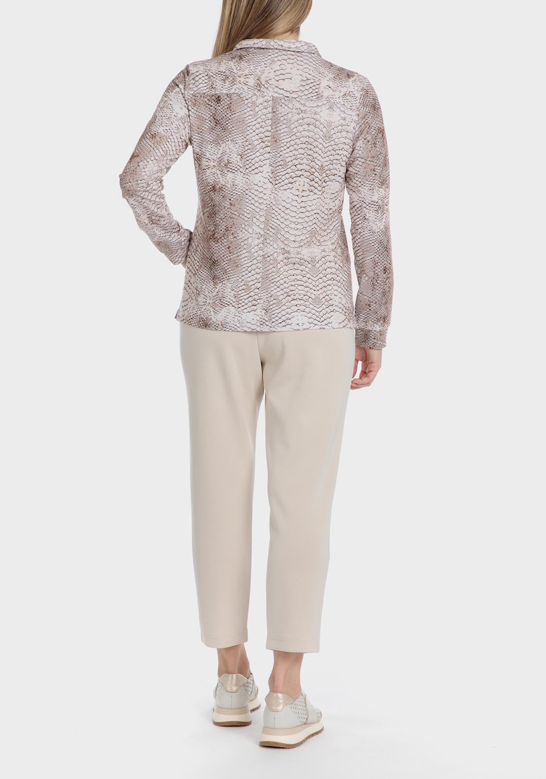 Punt Roma Printed Sports Jacket - Beige 4 Shaws Department Stores