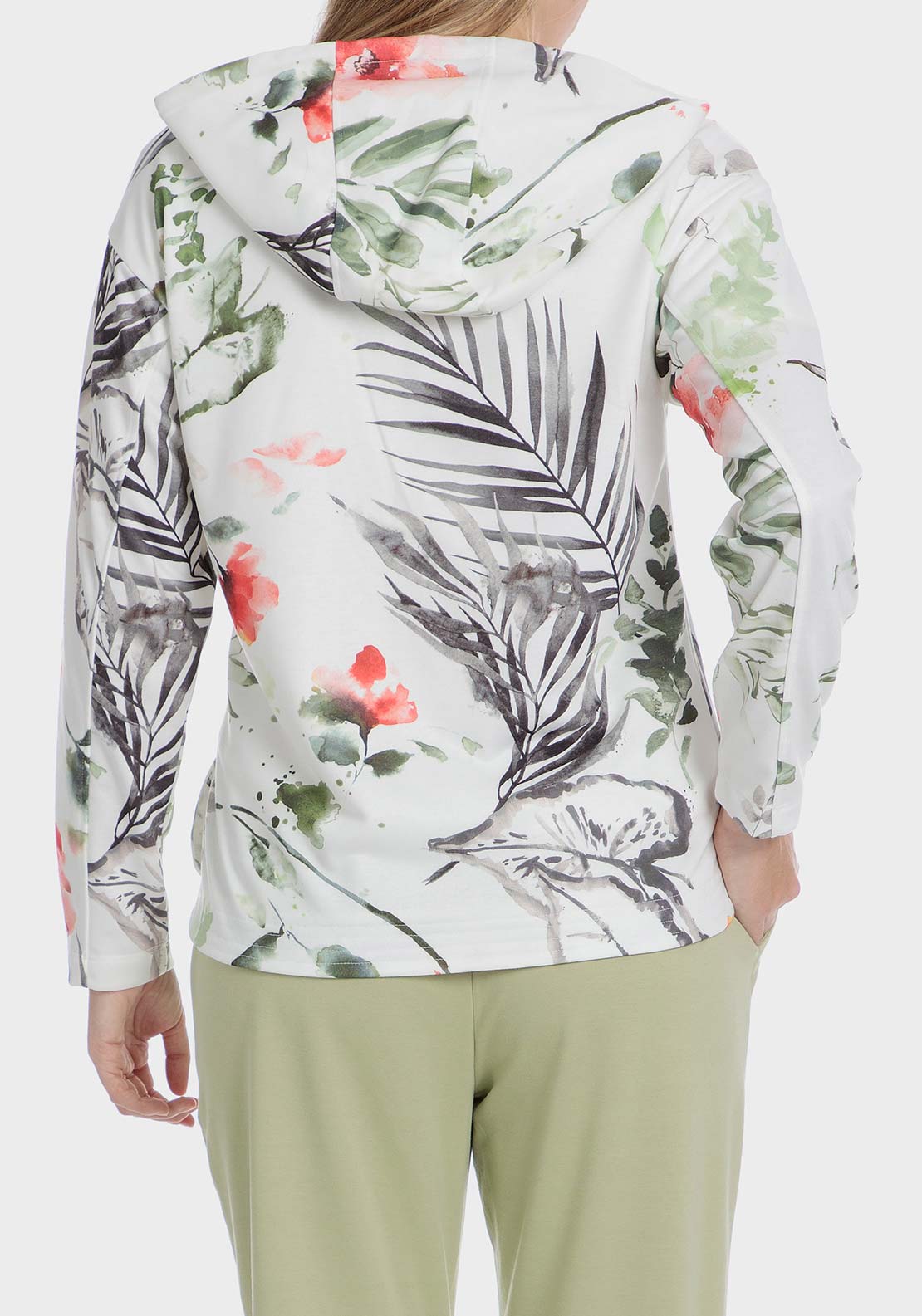 Punt Roma Printed sports jacket - Green Sage 2 Shaws Department Stores