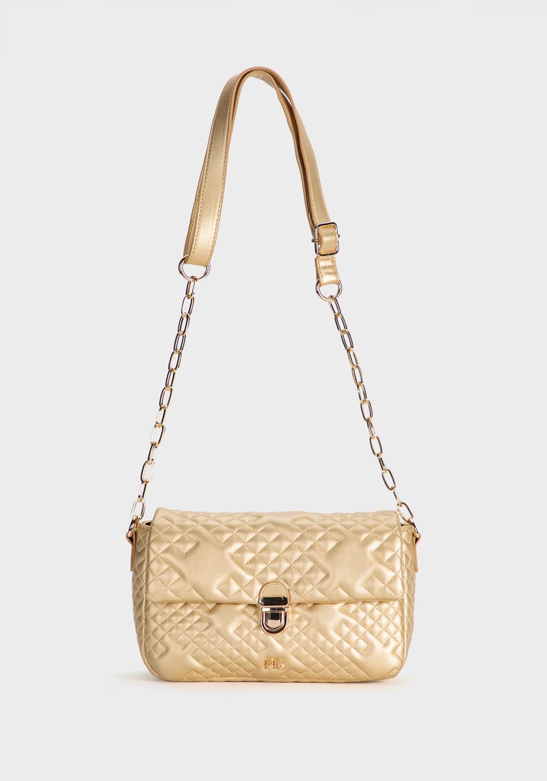 Punt Roma Shoulder Bag - Gold 1 Shaws Department Stores
