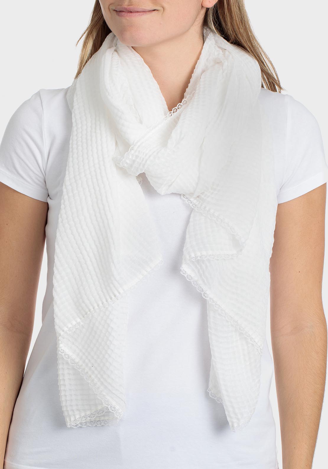 Punt Roma Scarf - White 1 Shaws Department Stores