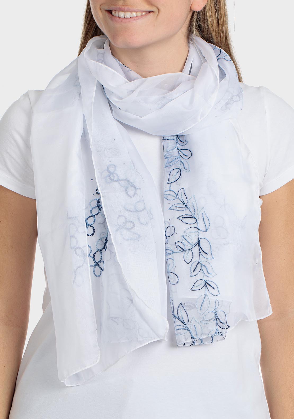 Punt Roma Scarf - White 1 Shaws Department Stores