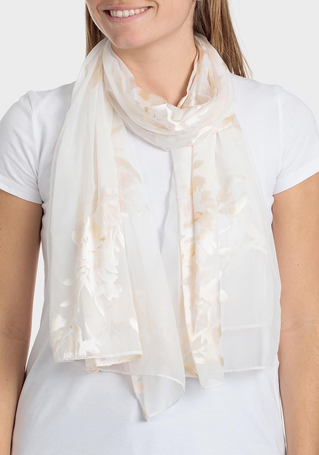 Punt Roma Scarf - White 1 Shaws Department Stores
