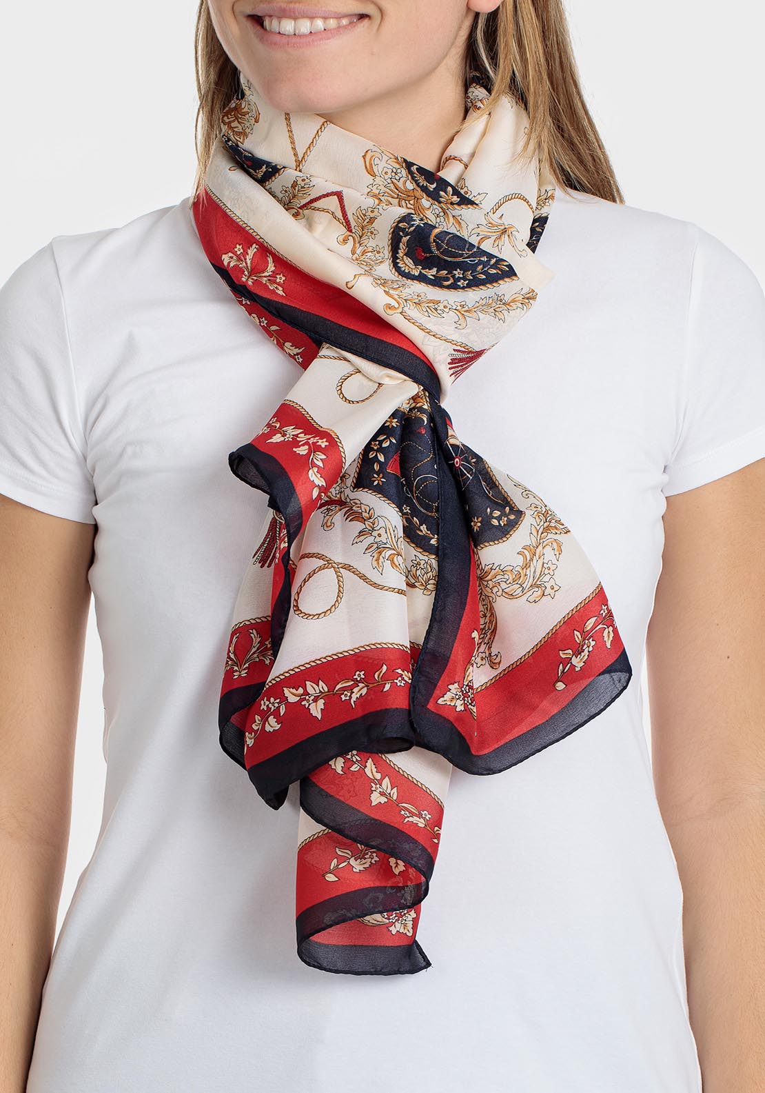 Punt Roma Scarf - White 1 Shaws Department Stores