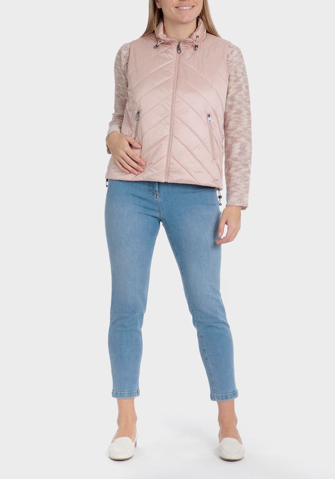 Punt Roma Padded Waistcoat - Pink 3 Shaws Department Stores