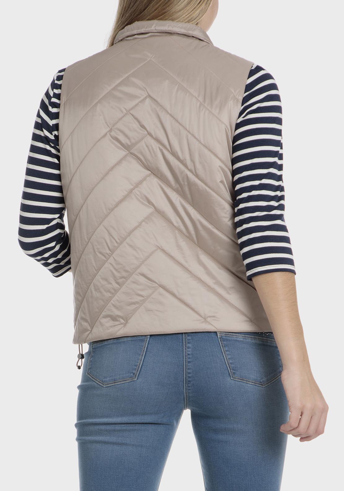 Punt Roma Padded Waistcoat - Beige 2 Shaws Department Stores