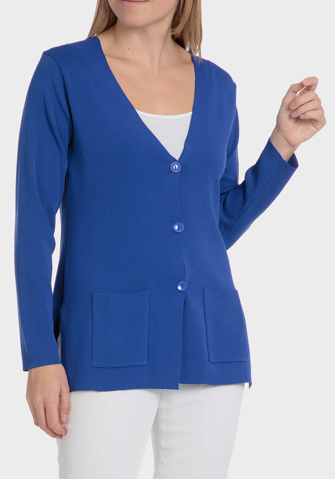 Punt Roma Jacket with pockets - Blue 1 Shaws Department Stores