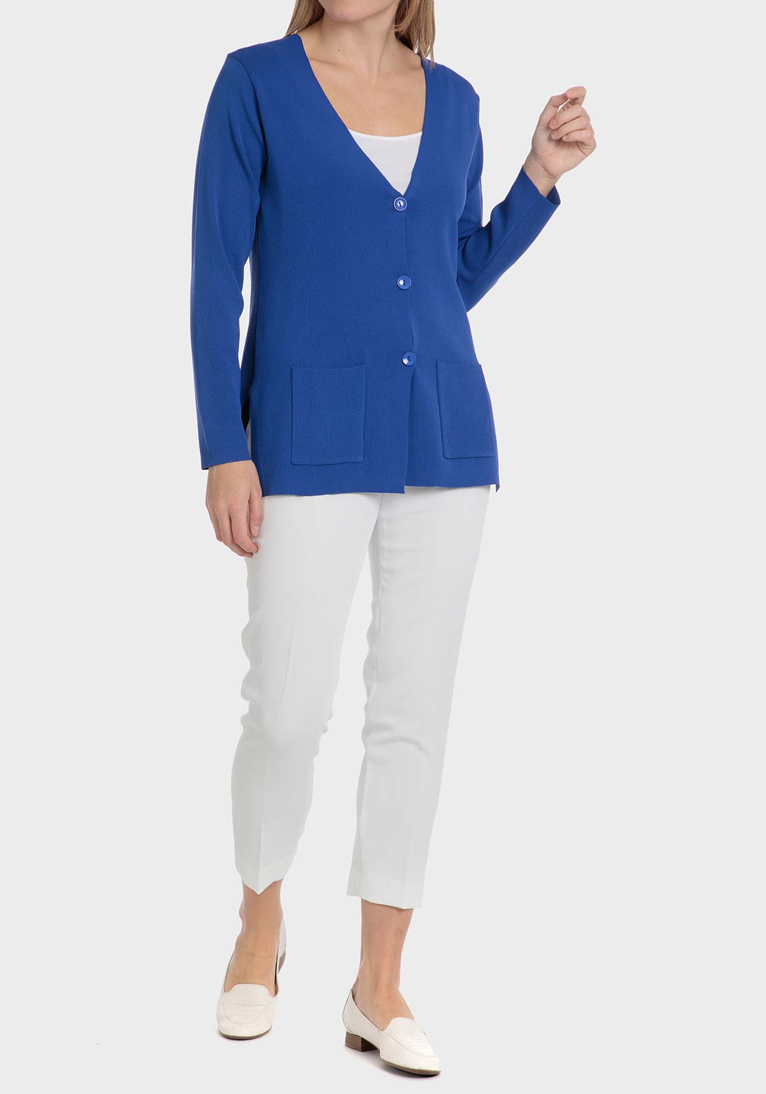 Punt Roma Jacket with pockets - Blue 3 Shaws Department Stores